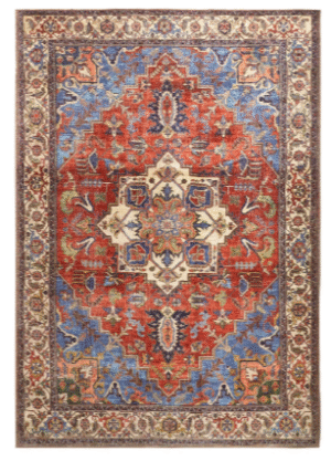 PERCY-BLUE/RUST-5'-3" X 7'-6" 39AHF4
